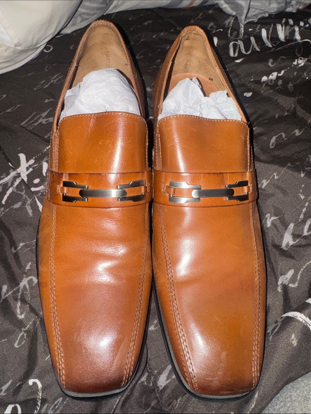 Men's Steve Madden Tan Leather Slip-On Dress Loafers
